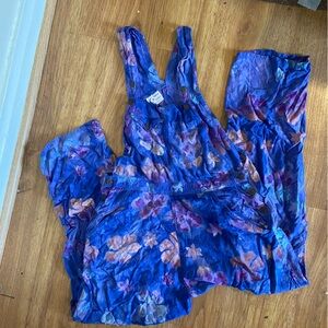 Vibrant Blue Floral Jumpsuit